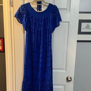 Lilly Pulitzer Royal Blue Eyelet Maxi Dress